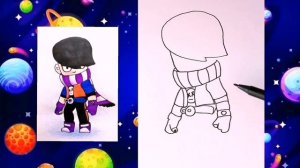 How To Draw EDGAR ? | Brawl Stars | New Free Brawler | Step By Step