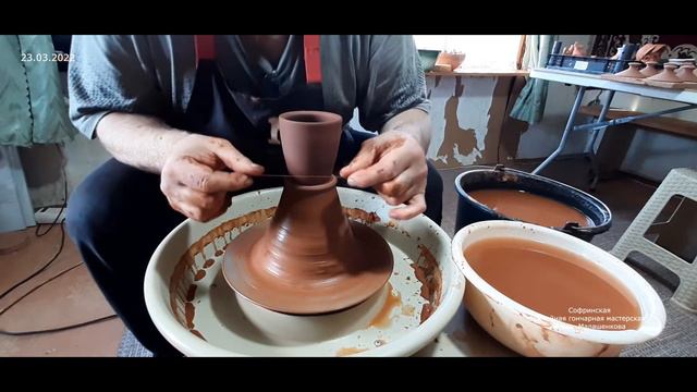 Изготавливаю гончарный подстаканник для карандашей. смотреть онлайн