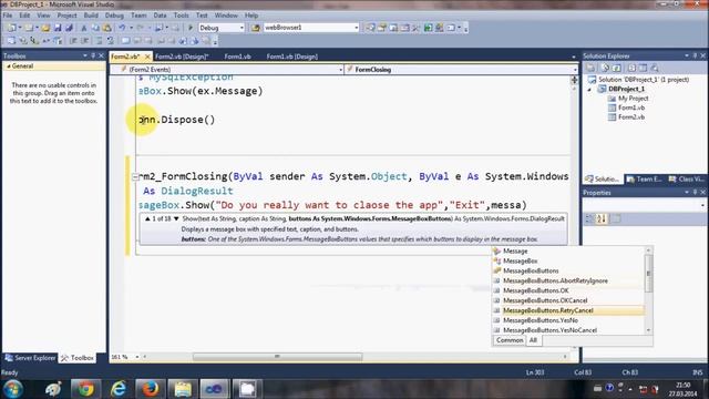 MySQL VB NET Tutorial 17 Message Box Asking if The User Wants To Exit смотреть онлайн