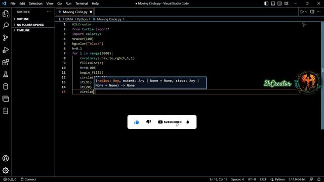 Amazing Moving Circle using python Turtle | How can draw circle in python Turtle Animation #python смотреть онлайн