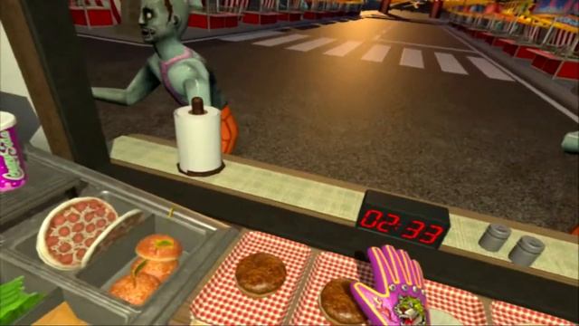 Feeding Zombies Huge Burgers In Dead Hungry PSVR Gameplay смотреть онлайн