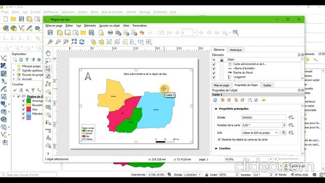 Créer une mise en page et exporter la carte sous Qgis смотреть онлайн