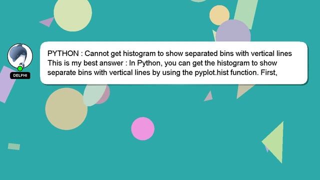 PYTHON : Cannot get histogram to show separated bins with vertical lines смотреть онлайн