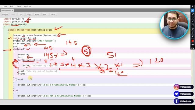 Krishnamurthy Number in Java | BlueJCode смотреть онлайн