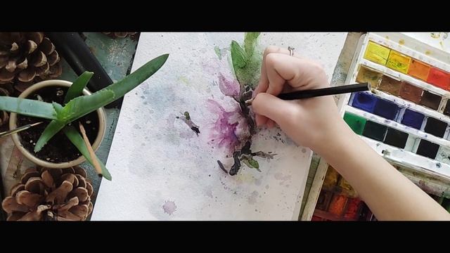 Эскиз нежного цветка/От начала до конца/art/Delicate flower sketch/From the beginning to the end смотреть онлайн