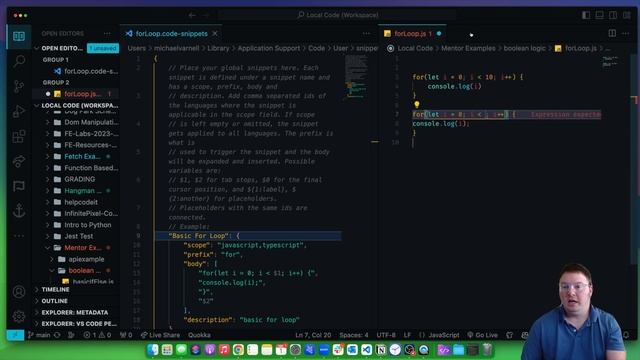 Custom Snippets in VS Code смотреть онлайн