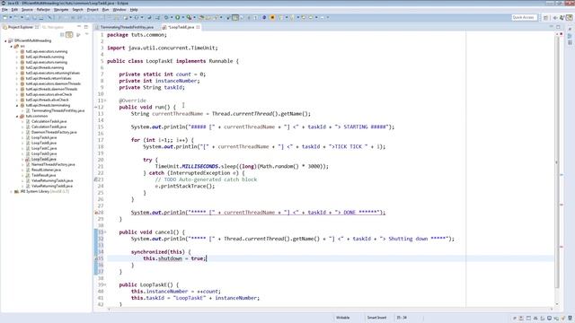 Terminating Normal Threads - First Way : Efficient Java Multithreading with Executors смотреть онлайн