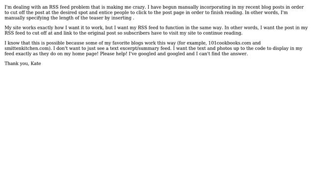 Wordpress: How to make ＜!--more--＞ function in RSS feed like it does in posts? смотреть онлайн