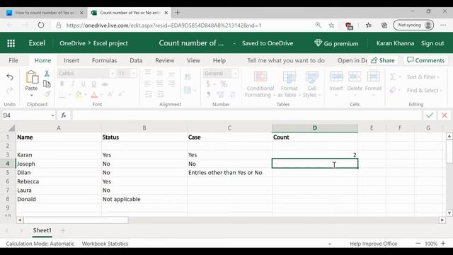 How to count the number of Yes or No entries in Excel смотреть онлайн