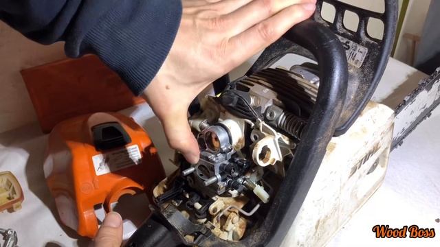 Stihl MS 211 Testschnitt, Vergaser Reinigen #Stihl #WoodBoss