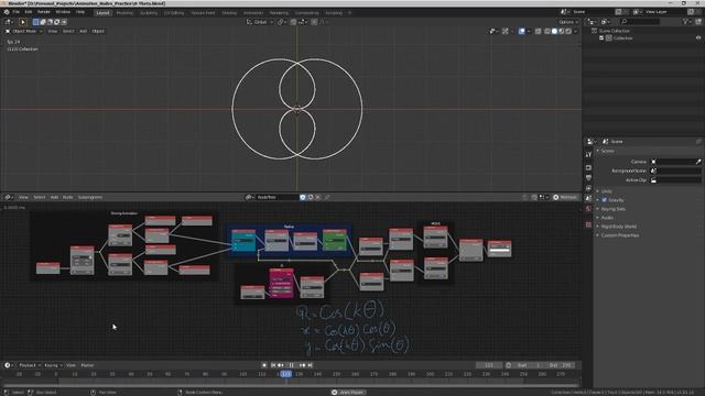 Animation nodes Rose (mathematics) | Blender смотреть онлайн