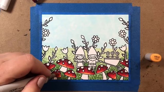 Lawn Fawn Oh Gnome! Card with Copic Markers смотреть онлайн