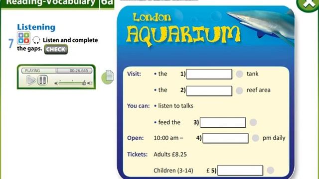 Excel 6 module 6 p67 ex7 London Aquarium listening смотреть онлайн
