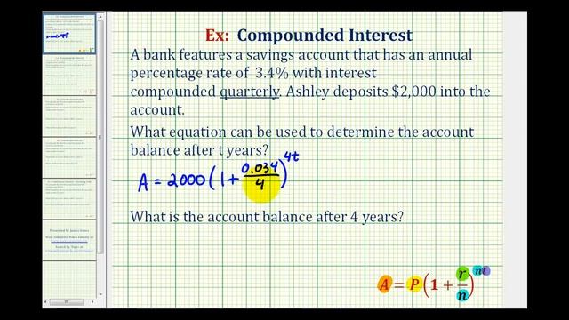 Ex 1: Compounded Interest Formula - Quarterly смотреть онлайн
