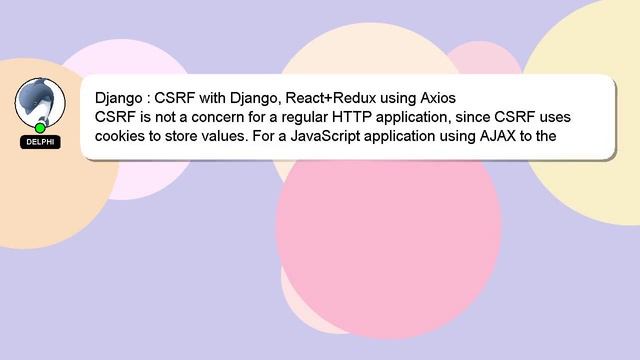 Django : CSRF with Django, React+Redux using Axios смотреть онлайн