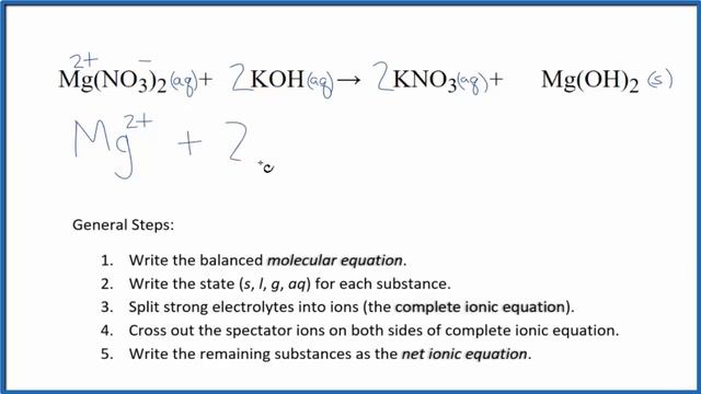 How to Write the Net Ionic Equation for Mg(NO3)2 + KOH = KNO3 + Mg(OH)2 смотреть онлайн