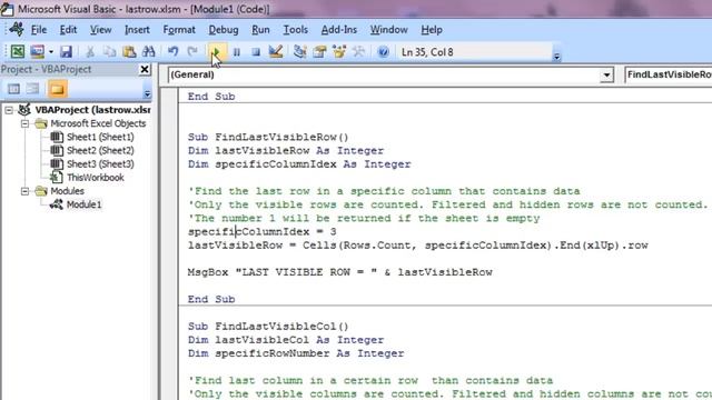 Excel Tutorial - How To Find First & Last Row & Column Containing Data In Spreadsheet смотреть онлайн