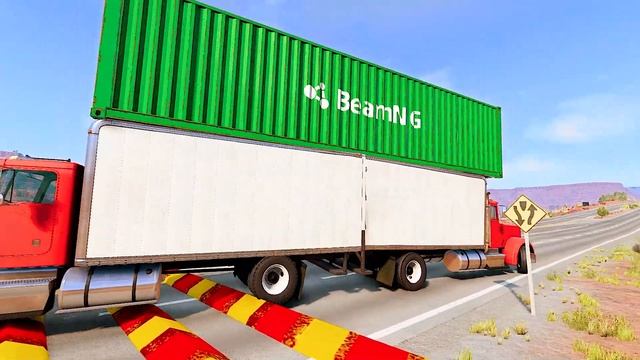 Twins Trucks with triple containers vs speed bumps | game#102 смотреть онлайн