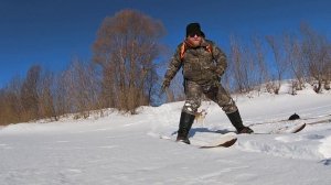 Обзор охотничьих лыж с щетиной Шатун, и камусные Поскряков