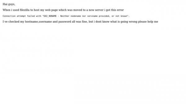 Connection attempt failed with "EAI_NONAME - Neither nodename nor servname provided, or not known"
