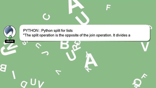 PYTHON : Python split for lists смотреть онлайн