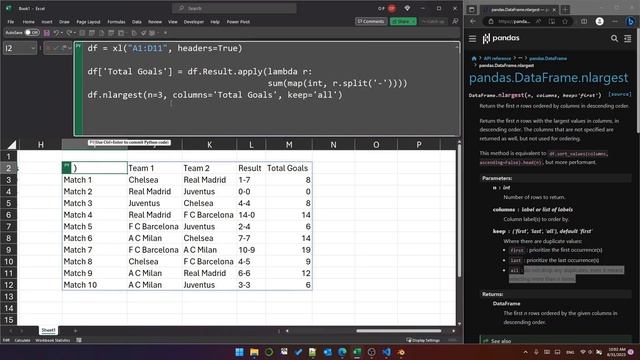Python in Excel! Part 10: Get top N rows from a DataFrame! ?? смотреть онлайн