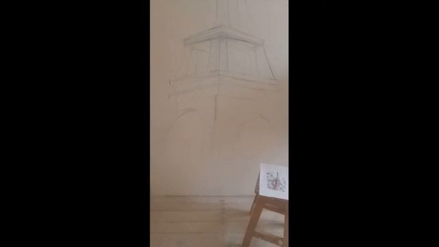 рисуем эйфелеву башню на стене