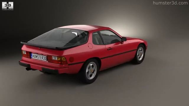Porsche 924 1976 by 3D model store Humster3D.com смотреть онлайн