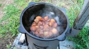 картошка с мясом в казане