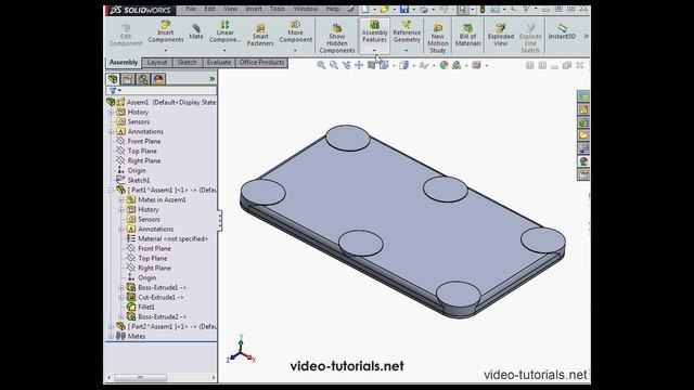 How to create an assembly sketch #2 SOLIDWORKS Tutorials (Assembly) смотреть онлайн