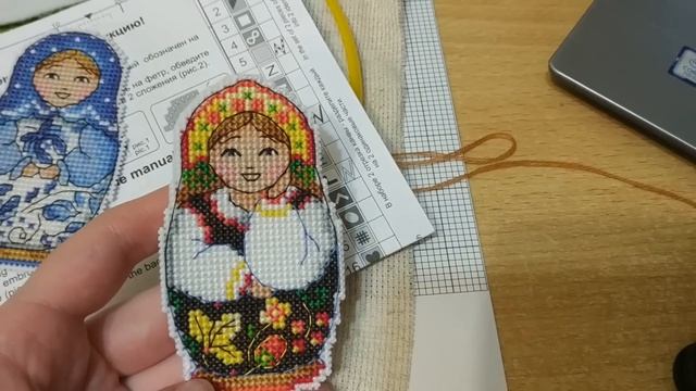Вышивка крестиком: матрешки от МП студии, готовая работа, процессы смотреть онлайн