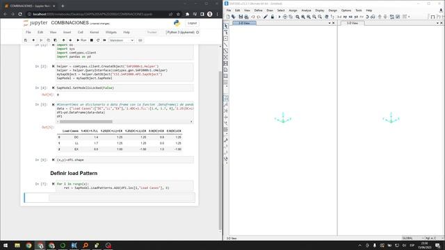 OAPI Sap 2000 Python (Load Combination) смотреть онлайн