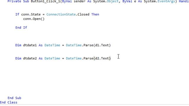 VB.net: filter dates from access database between two datetimepickers with source code смотреть онлайн