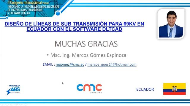 Ing. Marcos Gómez: Diseño de Líneas de Subtransmisión en 69 kV en Ecuador (7/12) смотреть онлайн