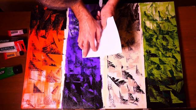 Modern Abstract Painting Demonstration | Fun With Acrylics | Creating Texture In A4 Paper Technique смотреть онлайн
