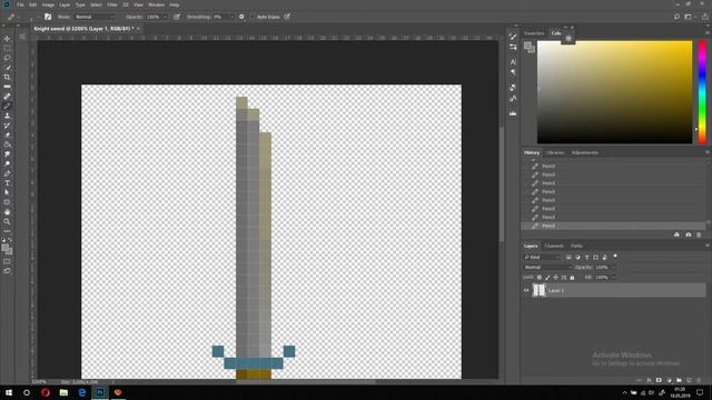 PHOTOSHOP - PIXEL ART SWORD SPEED DRAW смотреть онлайн