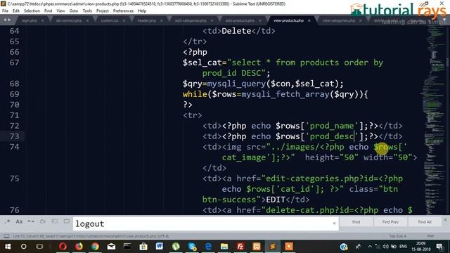 PHP/MySql e-commerce website development part-13 | Tutorial Rays - By Umar Rahman смотреть онлайн
