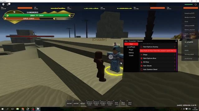Roblox Jojo: Crusaders' Heaven Script/Hack (Auto Farm Boss) смотреть онлайн