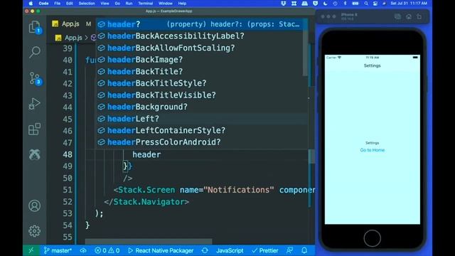 React Native Fundamentals - Part 14 - Drawer Navigation Part 3 смотреть онлайн