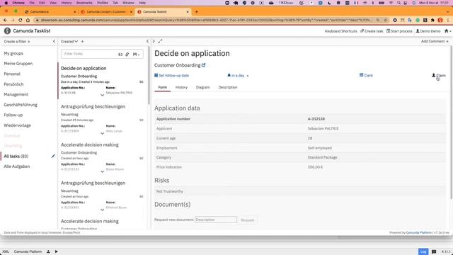 Camunda Automation Platform 7 Demo (French) - 6. Tasklist смотреть онлайн