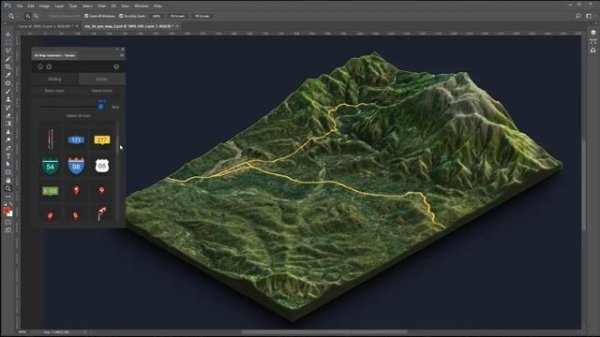 From Google Maps and heightmaps to 3D Terrain - 3D Map Generator Terrain - Photoshop