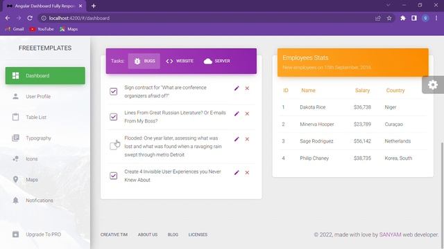 Angular 14 and bootstrap 5 admin dashboard + source code in description смотреть онлайн