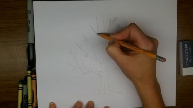 How To Draw A Tree Without Leaves - Easy Drawing Tutorial for Beginners! смотреть онлайн