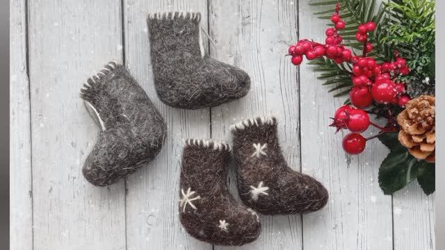 Делаю милые сувенирные валенки для новогодней ёлки? смотреть онлайн