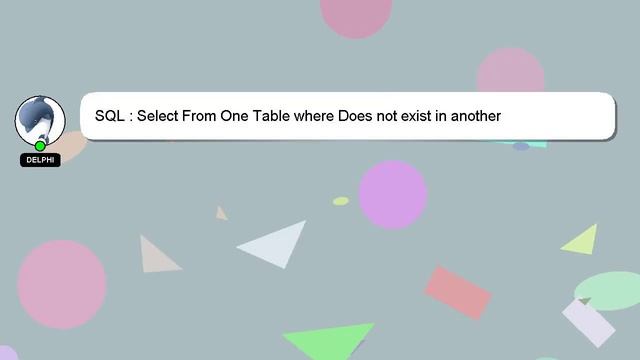 SQL : Select From One Table where Does not exist in another смотреть онлайн