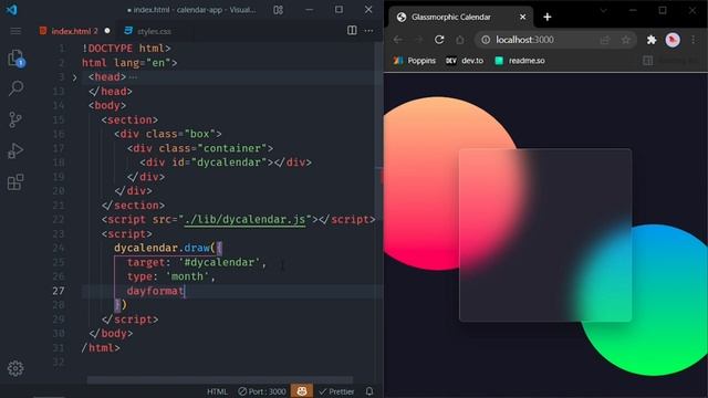 ? Calendar App in CSS | Tutorial смотреть онлайн