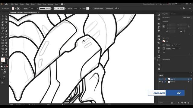 Drawing Mecha Aoda (Sasuke's Snake) - Outline Process Using Adobe Illustrator | Vector Drawing смотреть онлайн