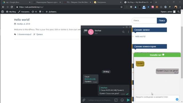Chat assistant on the Wp site using Telegram смотреть онлайн