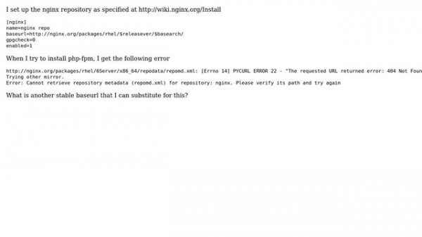 DevOps & SysAdmins: nginx repomd.xml 404 Not Found