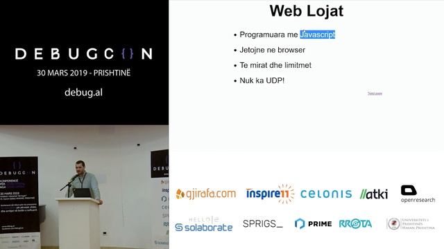 Ermir Suldashi - Simulimi i UDP ne Web duke përdorur WebRTC - debugCon Mars 2019 смотреть онлайн